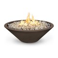 The Outdoor Plus 60 Round Cazo Fire Pit - GFRC Concrete - Chocolate - Match Lit with Flame Sense - Natural Gas OPT-CZNL60FSML-CHC-NG
